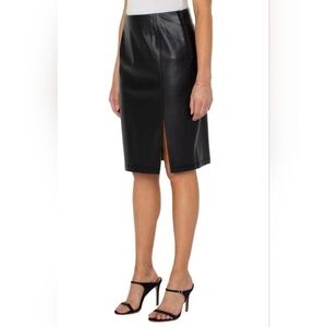 LIVERPOOL LOS ANGELES Faux Leather Pencil Skirt in Black Women's Size 20